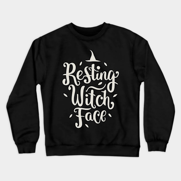 Resting Witch Face Crewneck Sweatshirt by Francois Ringuette